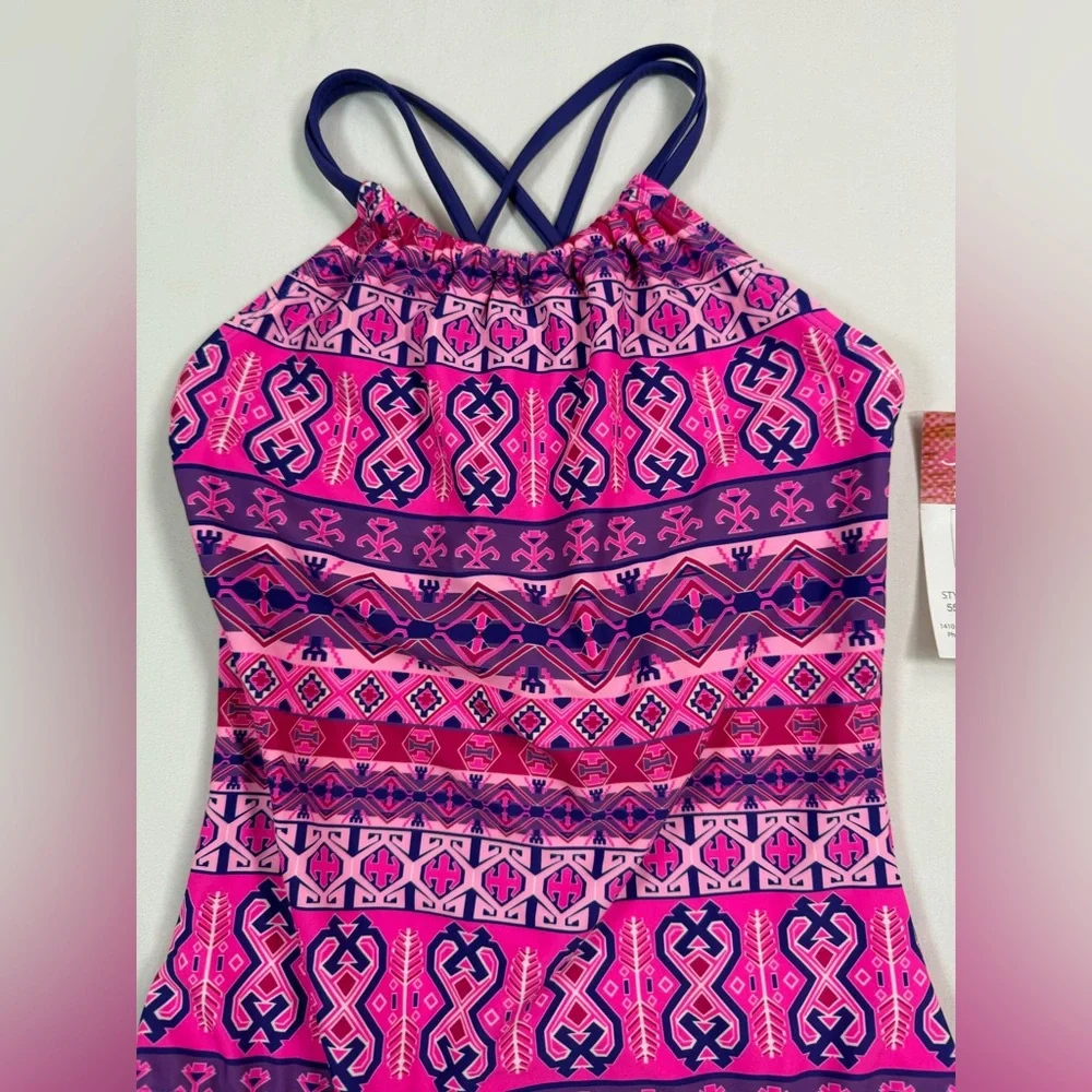 NWT KANU SURF Girls’ Mahina Halter Strappy Back Bohemian Sporty‎ One Piece 12